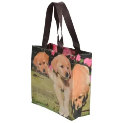 Sac de course illustrations chiots taille S - 24,6 x 9,7 x 23,9 cm
