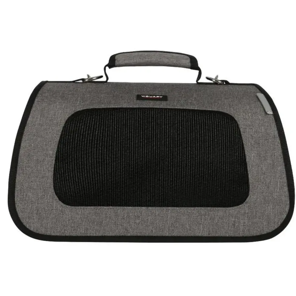 Sac de transport pliable pour chien coloris gris en nylon Wouapy – 40 x 24 x 25 cm