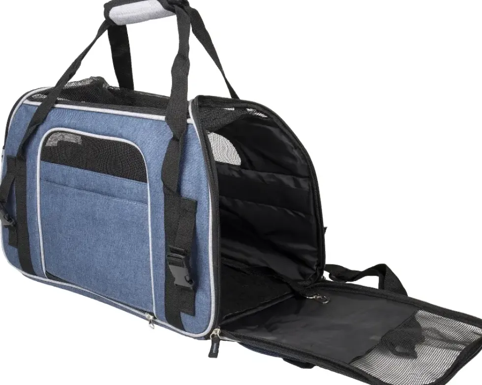 Sac de transport pour chien coloris bleu Flamingo Gisel - 48 x 25 x 33 cm