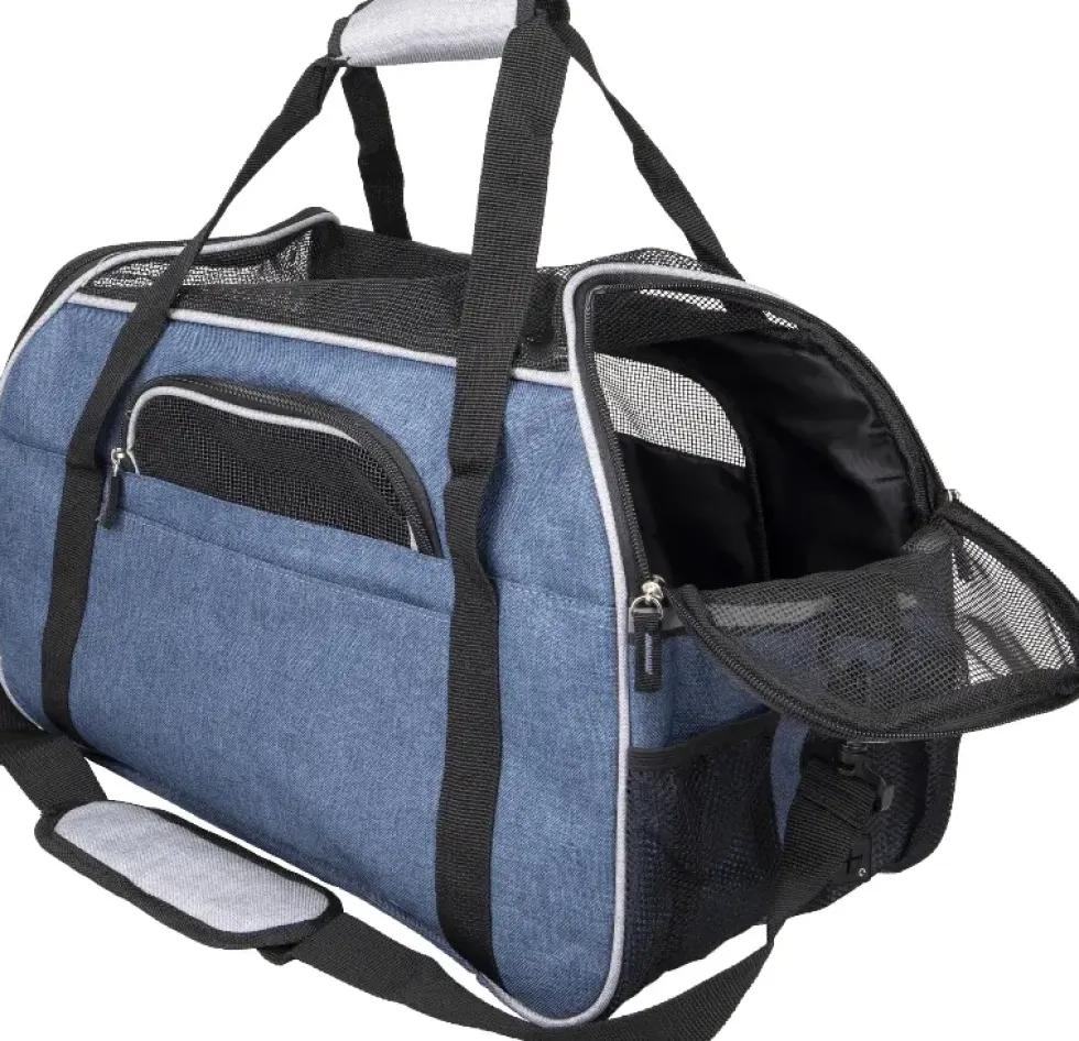 Sac de transport pour chien coloris bleu Flamingo Gisel - 48 x 25 x 33 cm