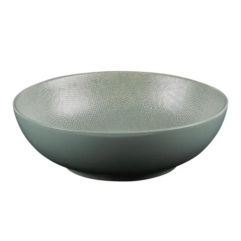 Saladier en grès vert effet martelé Vesuvio - Ø 24 cm