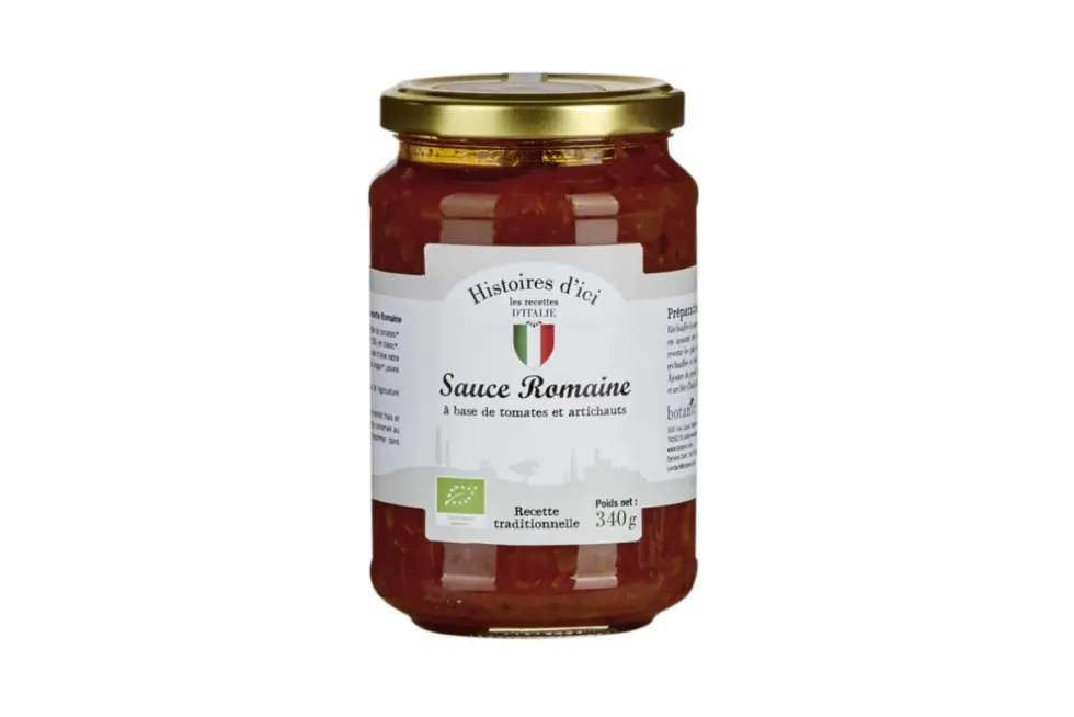 Sauce romaine bio - tomate et artichauts en pot de verre botanic® Histoires d'ici Italie - 340 g