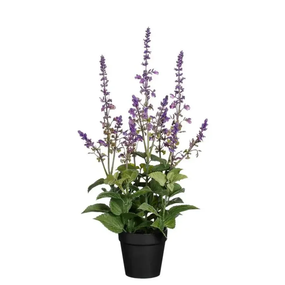Sauge artificielle violette en pot - Ø 20 x H 43 cm
