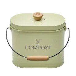 Seau à compost en métal vert avec filtre Nogent - 3 L