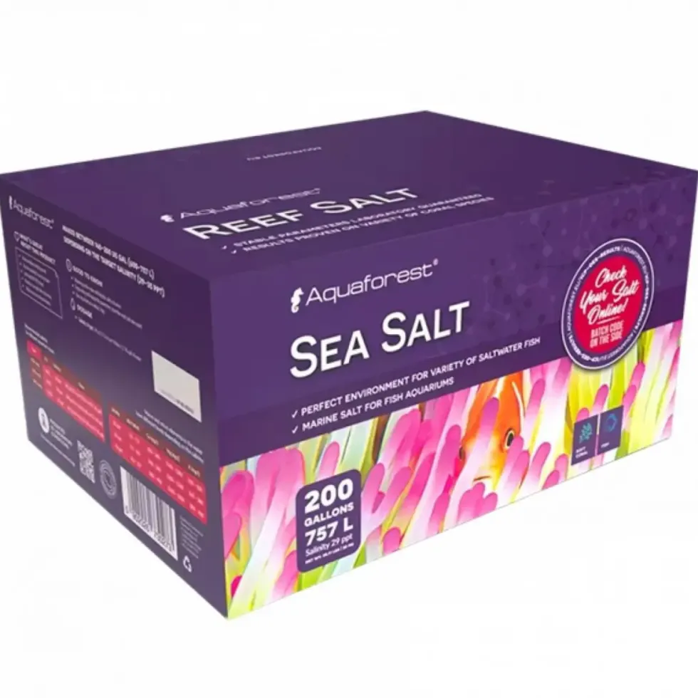 Sel de mer naturel AQUAFOREST - carton 25kg pour aquarium marin