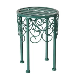 Sellette d’appoint en métal bleu Louisa moyen modèle - Ø 25 x H 33 cm