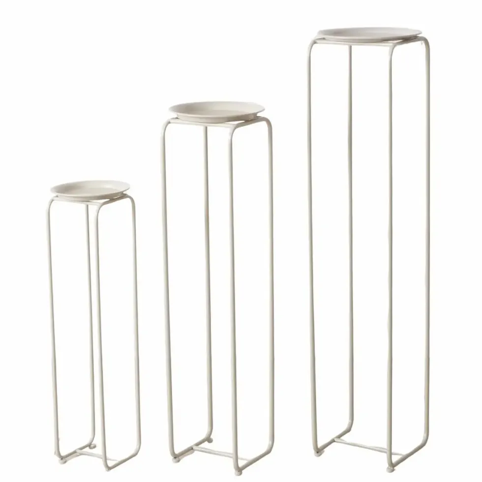 Sellette rotative en fer beige Hanka S - Ø 21 x H 76 cm