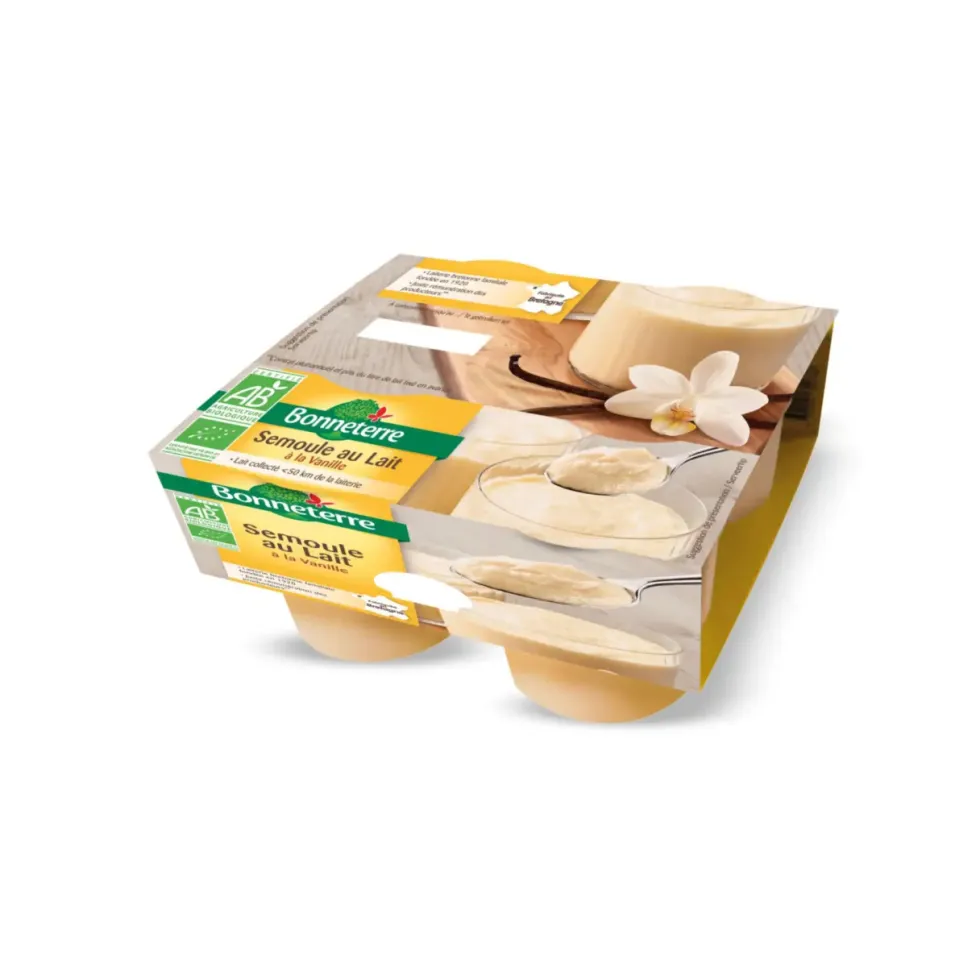 Semoule au lait à la vanille Bonneterre - 4 x 100 g