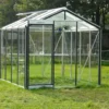 Serre de jardin R204H coloris gris en aluminium 6,91m² ACD - 232 x 298 cm