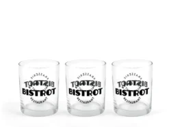 Set de 3 gobelets Bistrot coloris transparent en verre - 28 cl
