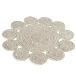 Set de table rond coloris beige en fibre naturelle - Ø 37 cm