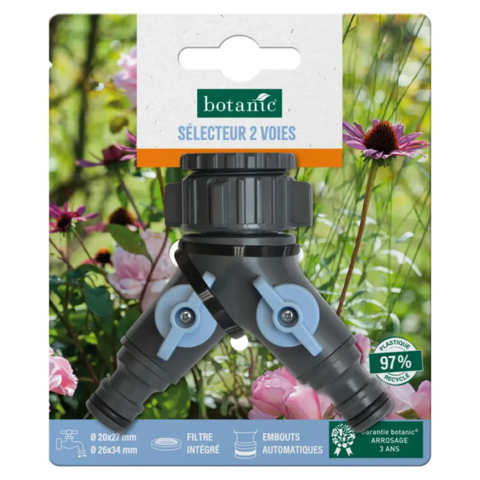 Sélecteur 2 voies botanic® avec embouts automatiques - Ø 20 x 27 mm