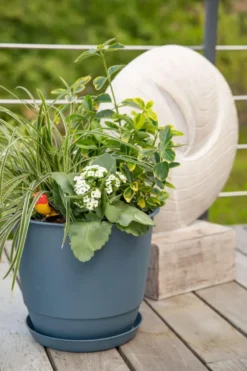 Soucoupe bleu jean pour pot Poetic Joy 40 - Ø 30 x H 3,8 cm