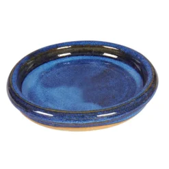 Soucoupe à bord en grès émaillé coloris aquableu Ø 31 x 3,2 cm