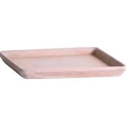 Soucoupe carrée coloris terre claire - 17 x 17 cm