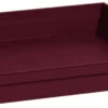 Soucoupe carrée en plastique rouge Bourgogne Eda Toscane - 32,6 x 32,6 cm