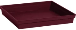 Soucoupe carrée en plastique rouge Bourgogne Eda Toscane - 26,7 x 26,7 cm
