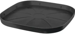 Soucoupe carrée en plastique recyclé anthracite Deroma Origin Anthracite - 32 x 32 x 2,8 cm