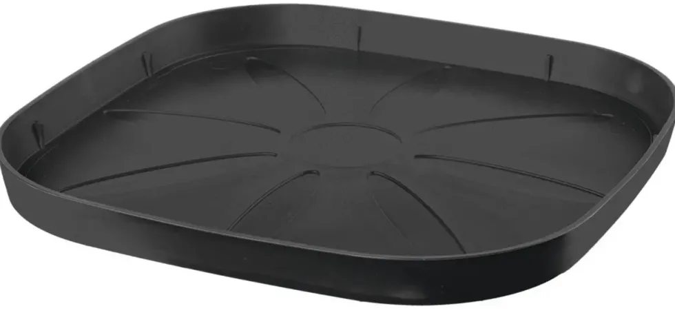 Soucoupe carrée en plastique recyclé anthracite Deroma Origin Anthracite - 32 x 32 x 2,8 cm
