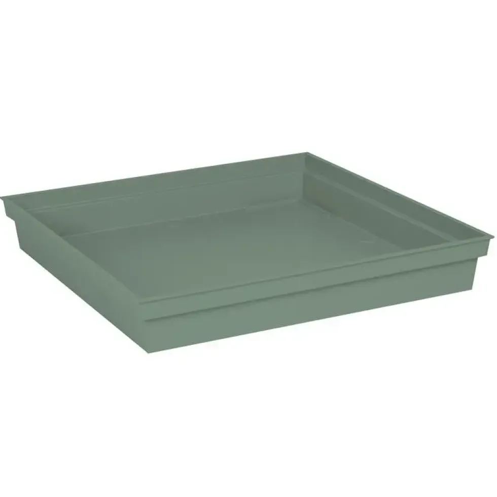 Soucoupe carrée en polypropylène vert laurier Eda Toscane - 40 x 40 cm