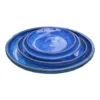 Soucoupe en terre cuite émaillée bleue Poterie du Bousquet Costa - Ø 47 x H 4 cm