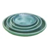 Soucoupe en terre cuite émaillée vert amande Poterie du Bousquet Costa - Ø 47 x H 4 cm