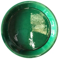 Soucoupe en terre émaillée vert Jade Les Poteries d’Albi - Ø 22 cm