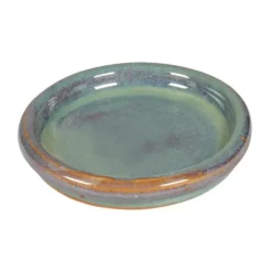 Soucoupe ronde en grès émaillé coloris jadevert Ø 37 x 4,5 cm