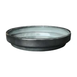 Soucoupe ronde en métal recyclé coloris gris océan vif Upcycle Conique - Ø 16,5 x H 3,25 cm