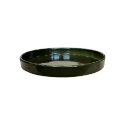 Soucoupe ronde en métal recyclé coloris vert algue vif Upcycle Cylindre XXL - Ø 40 x H 5 cm