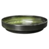 Soucoupe ronde en métal recyclé coloris vert algue vif Upcycle Conique - Ø 18 x H 3,5 cm