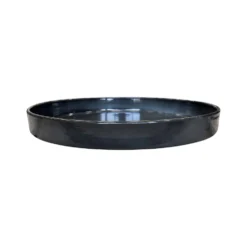 Soucoupe ronde en métal recyclé coloris gris océan vif Upcycle Cylindre XXL - Ø 47 x H 5,5 cm
