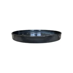 Soucoupe ronde en métal recyclé coloris gris océan vif Upcycle Cylindre XXL - Ø 40 x H 5 cm