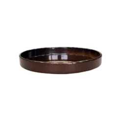 Soucoupe ronde en métal recyclé coloris brun flambé Upcycle Cylindre - Ø 23 x H 3 cm ronde