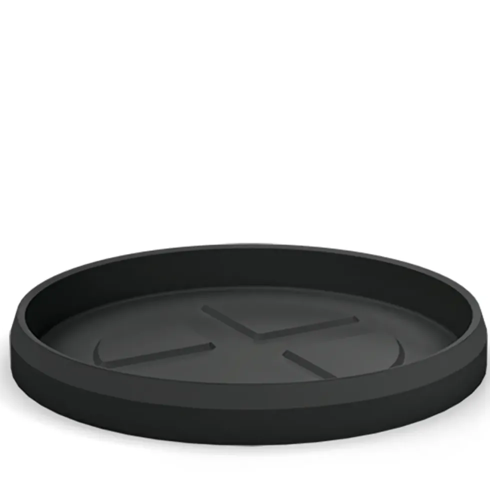 Soucoupe ronde en plastique coloris anthracite Veca Tyle - Ø 44 cm