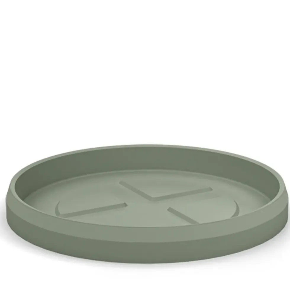Soucoupe ronde en plastique coloris vert laguna Veca Tyle - Ø 44 cm