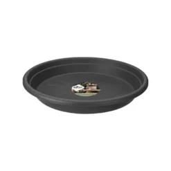 Soucoupe ronde en plastique recyclé anthracite Elho - Ø 40 cm