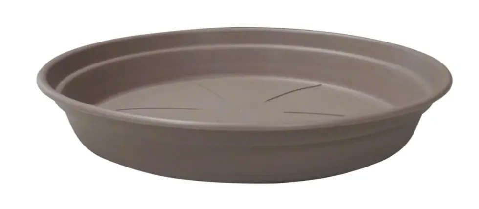Soucoupe ronde en plastique recyclé taupe Cocoripot - Ø 30 cm