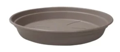 Soucoupe ronde en plastique recyclé taupe Cocoripot - Ø 24 cm