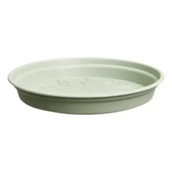 Soucoupe ronde en plastique vert pierre Elho green Basics - Ø 17 cm
