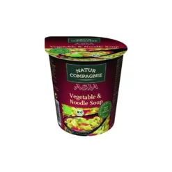 Soupe Asia aux légumes et nouilles bio en bol rouge de 55 g