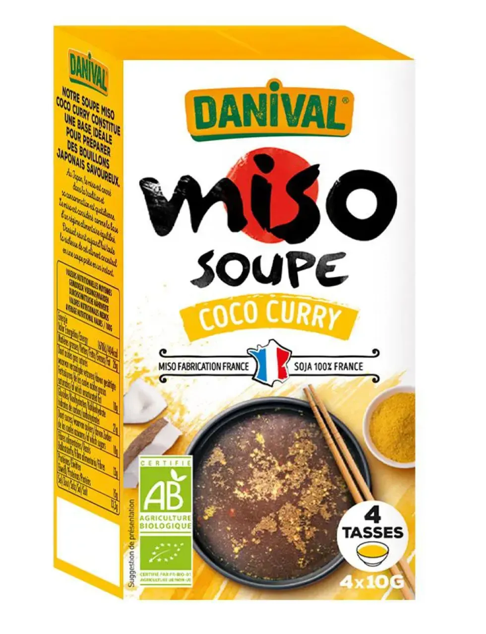 Soupe Miso coco curry bio Danival - 4 x 10 g