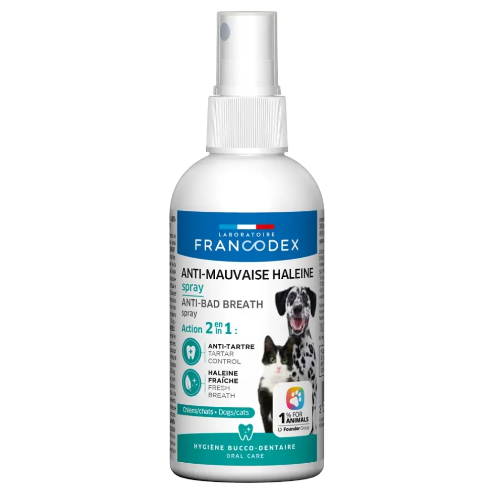 Spray anti mauvaise haleine pour chats et chiens 100 ml