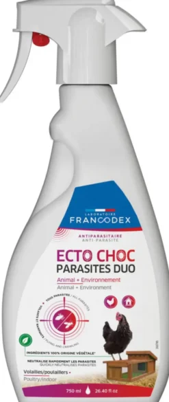 Spray antiparasitaire pour volaille Francodex Ecto Choc Parasites Duo - 750 ml