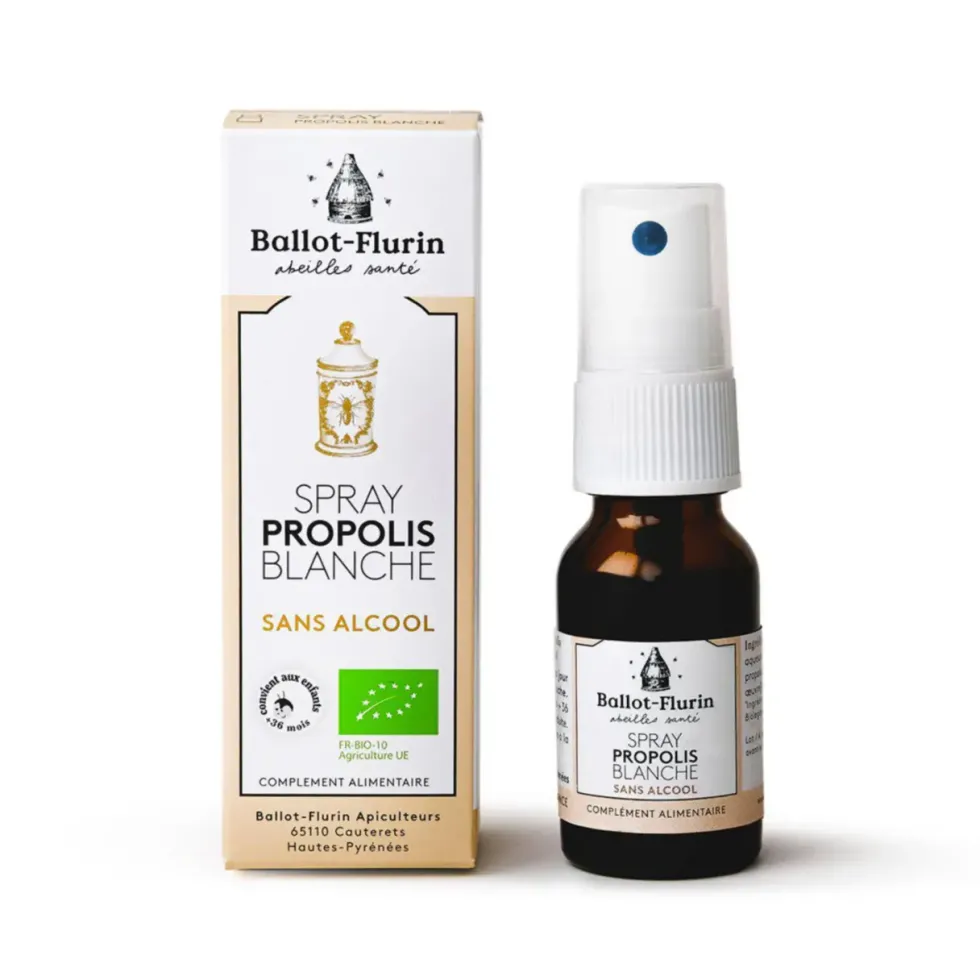 Spray de Propolis blanche sans alcool Ballot-Flurin - 15 ml