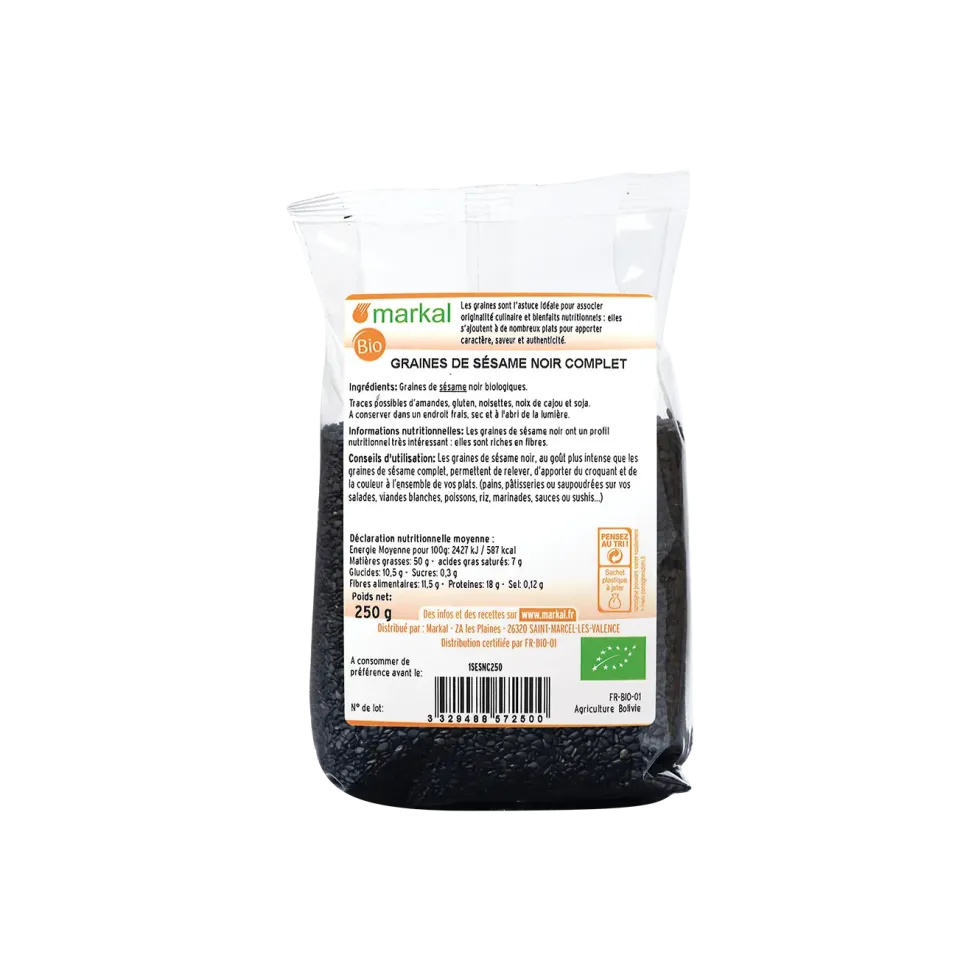 Sésame noir bio Markal - 250 g