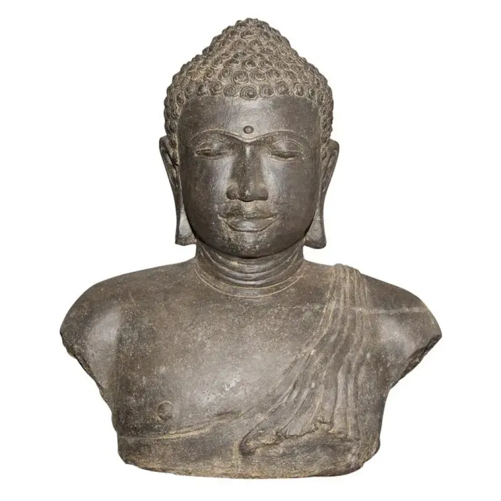 Statue de jardin buste Bouddha H 31 cm