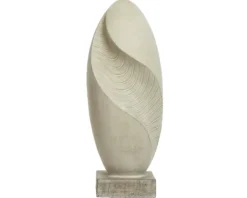 Statue ovale en fibre argile coloris blanc cassé Decoris - 30,5 x 30,5 x 79 cm
