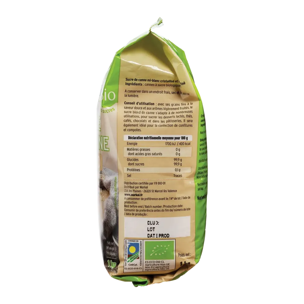 Sucre blond de canne bio Markal - 1 kg