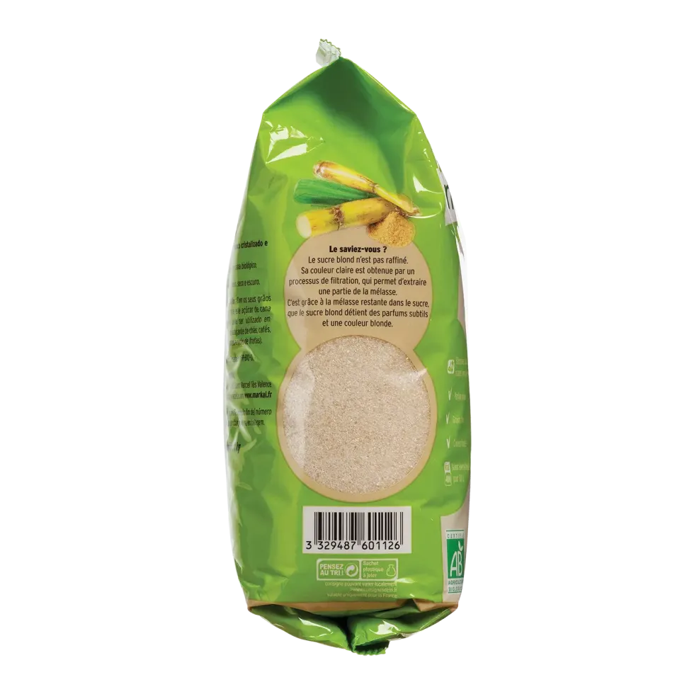 Sucre blond de canne bio Markal - 1 kg